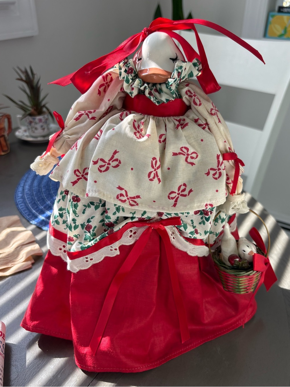 Handcrafted Christmas Goose Display Decor